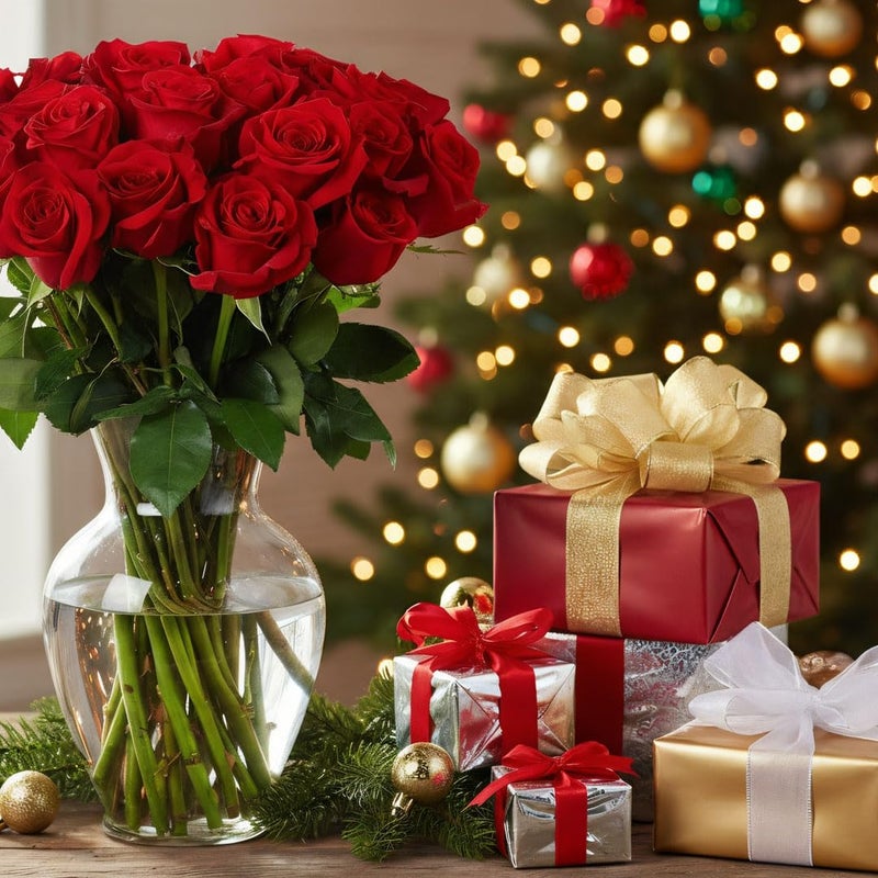 Benchmark Bouquets - 24 Stem Red Roses (Glass Vase Included) - Fresh Flowers for Next Day Delivery - Gift for Birthday, Anniversary, Get Well, Sympathy, Congratulations, Valentine's Day - Image 4